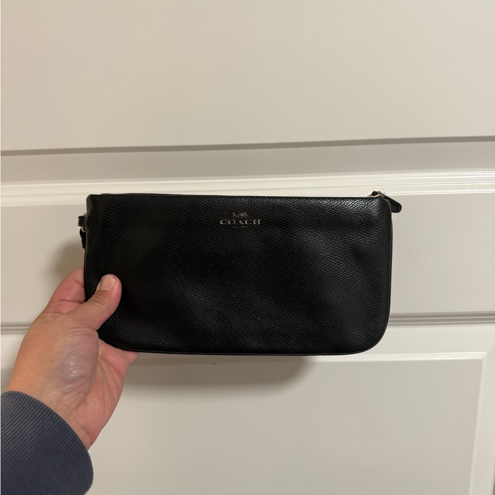 Coach Black Pebbled Leather Clutch